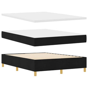 Κρεβάτι με ελατήρια με στρώμα Μαύρο 140 x 200 cm ύφασμα - Pakobazaar