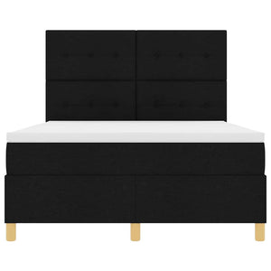 Κρεβάτι με ελατήρια με στρώμα Μαύρο 140 x 200 cm ύφασμα - Pakobazaar