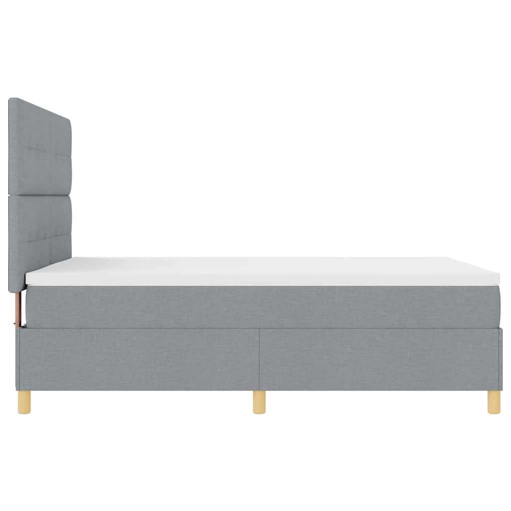 Κρεβάτι με ελατήρια με στρώμα Ανοιχτό γκρι 160 x 200 cm ύφασμα - Pakobazaar