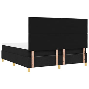 Κρεβάτι με ελατήρια με στρώμα Μαύρο 180 x 200 cm ύφασμα - Pakobazaar