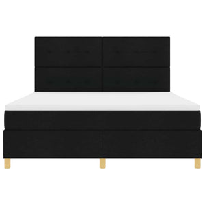 Κρεβάτι με ελατήρια με στρώμα Μαύρο 180 x 200 cm ύφασμα - Pakobazaar