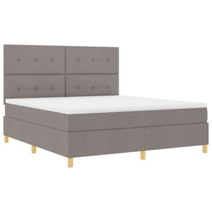 Κρεβάτι με ελατήρια με στρώμα Taupe 180 x 200 cm ύφασμα - Pakobazaar