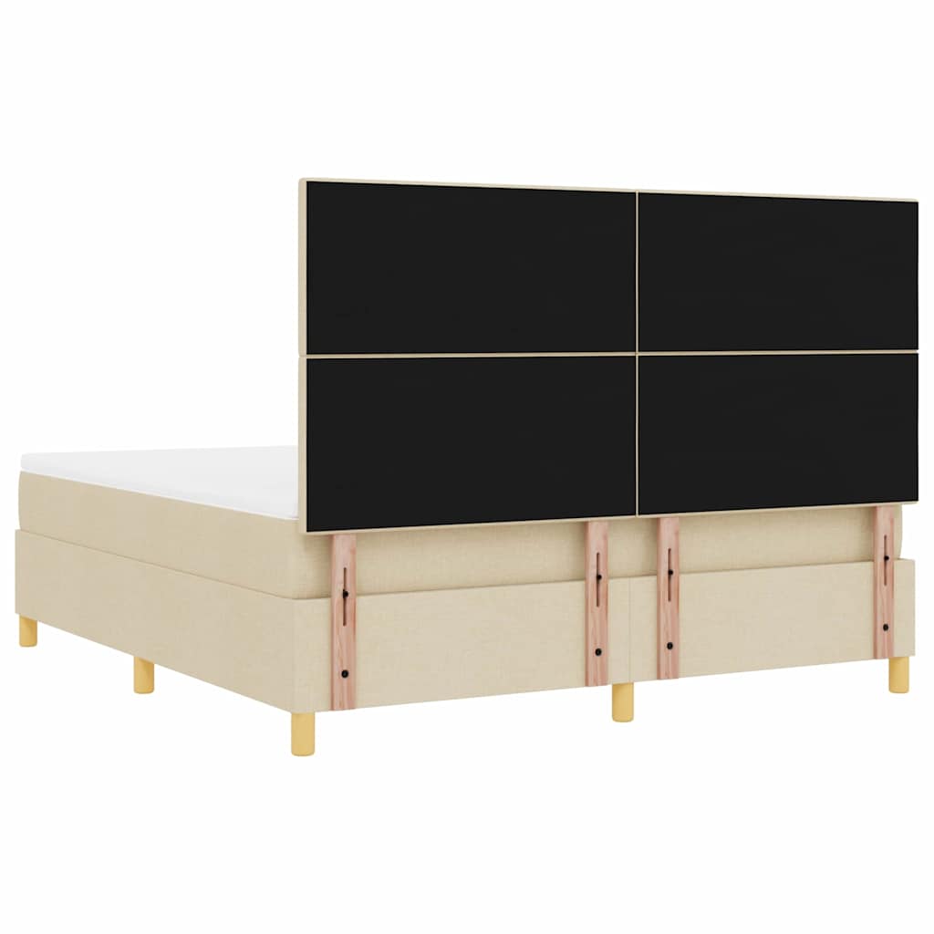 Κρεβάτι με ελατήρια με στρώμα Κρεμ 180 x 200 cm ύφασμα - Pakobazaar