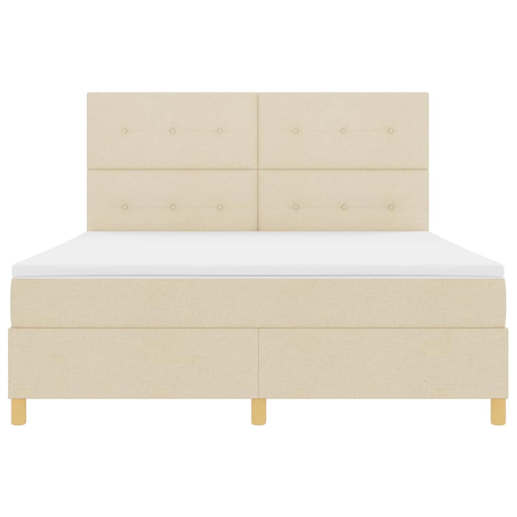 Κρεβάτι με ελατήρια με στρώμα Κρεμ 180 x 200 cm ύφασμα - Pakobazaar