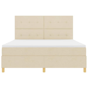 Κρεβάτι με ελατήρια με στρώμα Κρεμ 180 x 200 cm ύφασμα - Pakobazaar