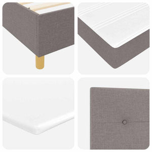 Κρεβάτι με ελατήρια με κεφαλάρι Taupe 200 x 200 cm ύφασμα - Pakobazaar