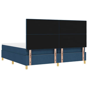 Κρεβάτι με ελατήρια με στρώμα Μπλε 200 x 200 cm ύφασμα - Pakobazaar