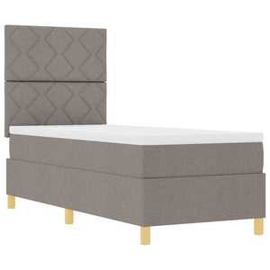 Κρεβάτι με ελατήρια με κεφαλάρι Taupe 80 x 200 cm ύφασμα - Pakobazaar