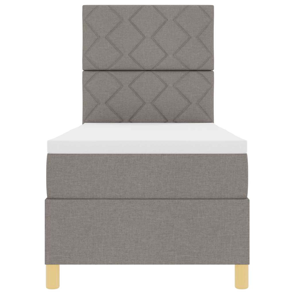 Κρεβάτι με ελατήρια με στρώμα Taupe 80 x 200 cm ύφασμα - Pakobazaar