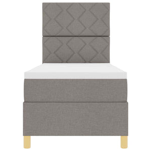 Κρεβάτι με ελατήρια με κεφαλάρι Taupe 80 x 200 cm ύφασμα - Pakobazaar