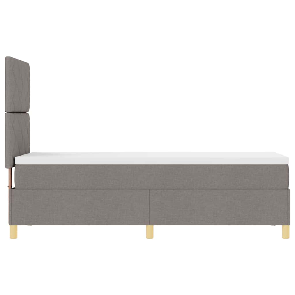 Κρεβάτι με ελατήρια με στρώμα Taupe 80 x 200 cm ύφασμα - Pakobazaar