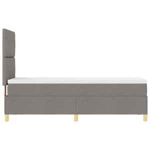 Κρεβάτι με ελατήρια με κεφαλάρι Taupe 80 x 200 cm ύφασμα - Pakobazaar