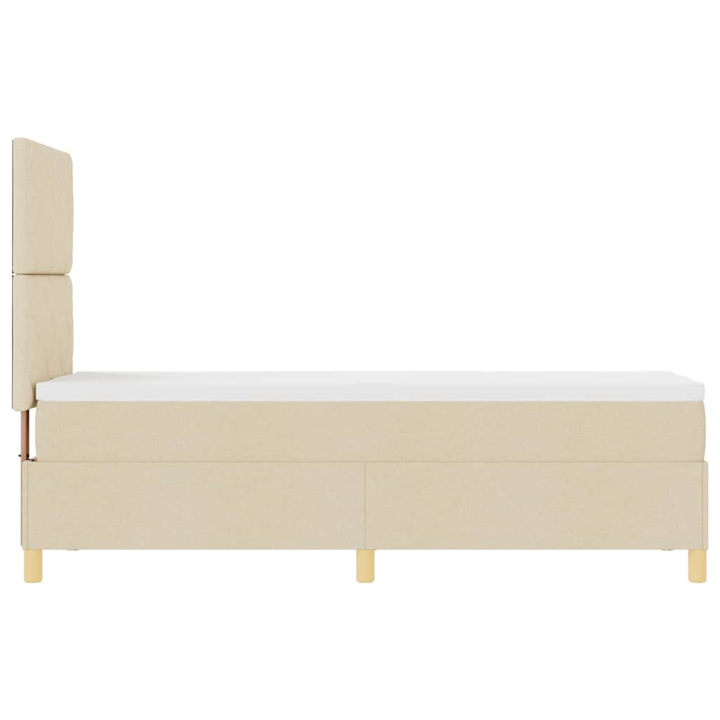 Κρεβάτι με ελατήρια με στρώμα Κρεμ 80 x 200 cm ύφασμα