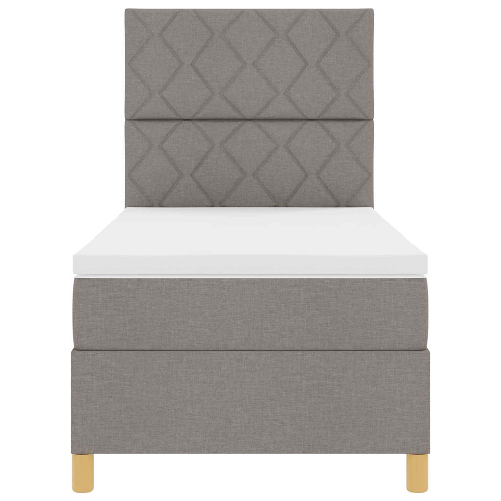 Κρεβάτι με ελατήρια με στρώμα Taupe 100 x 200 cm ύφασμα - Pakobazaar