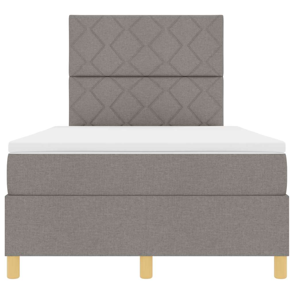 Κρεβάτι με ελατήρια με στρώμα Taupe 120 x 190 cm ύφασμα - Pakobazaar