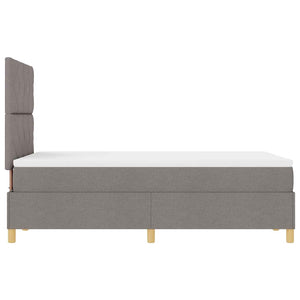 Κρεβάτι με ελατήρια με κεφαλάρι Taupe 120 x 190 cm ύφασμα - Pakobazaar