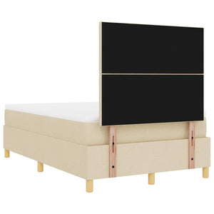 Κρεβάτι με ελατήρια με στρώμα Κρεμ 120 x 190 cm ύφασμα - Pakobazaar