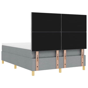 Κρεβάτι με ελατήρια Ανοιχτό γκρι 140 x 200 cm ύφασμα - Pakobazaar