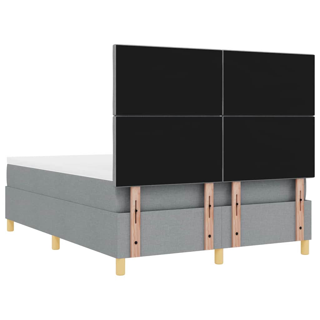 Κρεβάτι με ελατήρια Ανοιχτό γκρι 160 x 200 cm ύφασμα - Pakobazaar