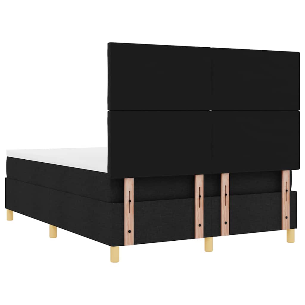Κρεβάτι με ελατήρια με κεφαλάρι Μαύρο 160 x 200 cm ύφασμα - Pakobazaar