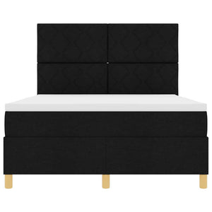Κρεβάτι με ελατήρια με κεφαλάρι Μαύρο 160 x 200 cm ύφασμα - Pakobazaar
