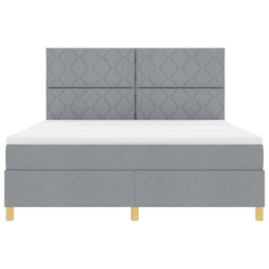 Κρεβάτι με ελατήρια Ανοιχτό γκρι 180 x 200 cm ύφασμα - Pakobazaar