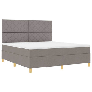 Κρεβάτι με ελατήρια με κεφαλάρι Taupe 180 x 200 cm ύφασμα - Pakobazaar