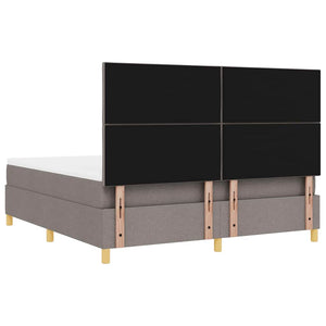 Κρεβάτι με ελατήρια με κεφαλάρι Taupe 180 x 200 cm ύφασμα - Pakobazaar