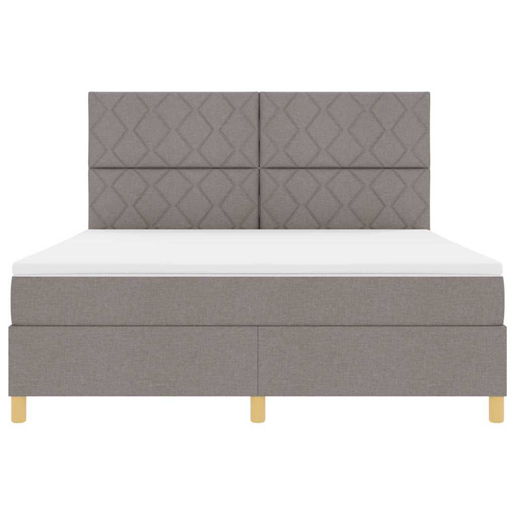 Κρεβάτι με ελατήρια με κεφαλάρι Taupe 180 x 200 cm ύφασμα - Pakobazaar