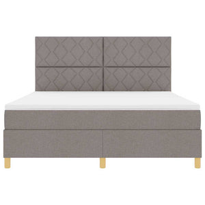 Κρεβάτι με ελατήρια με κεφαλάρι Taupe 180 x 200 cm ύφασμα - Pakobazaar