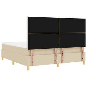 Κρεβάτι με ελατήρια με κεφαλάρι Κρεμ 180 x 200 cm ύφασμα - Pakobazaar
