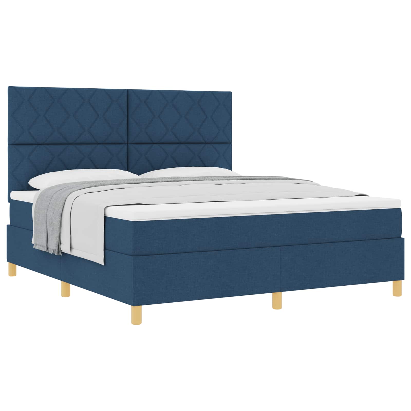 Κρεβάτι με ελατήρια με κεφαλάρι Μπλε 180 x 200 cm ύφασμα