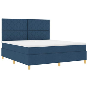 Κρεβάτι με ελατήρια με κεφαλάρι Μπλε 180 x 200 cm ύφασμα