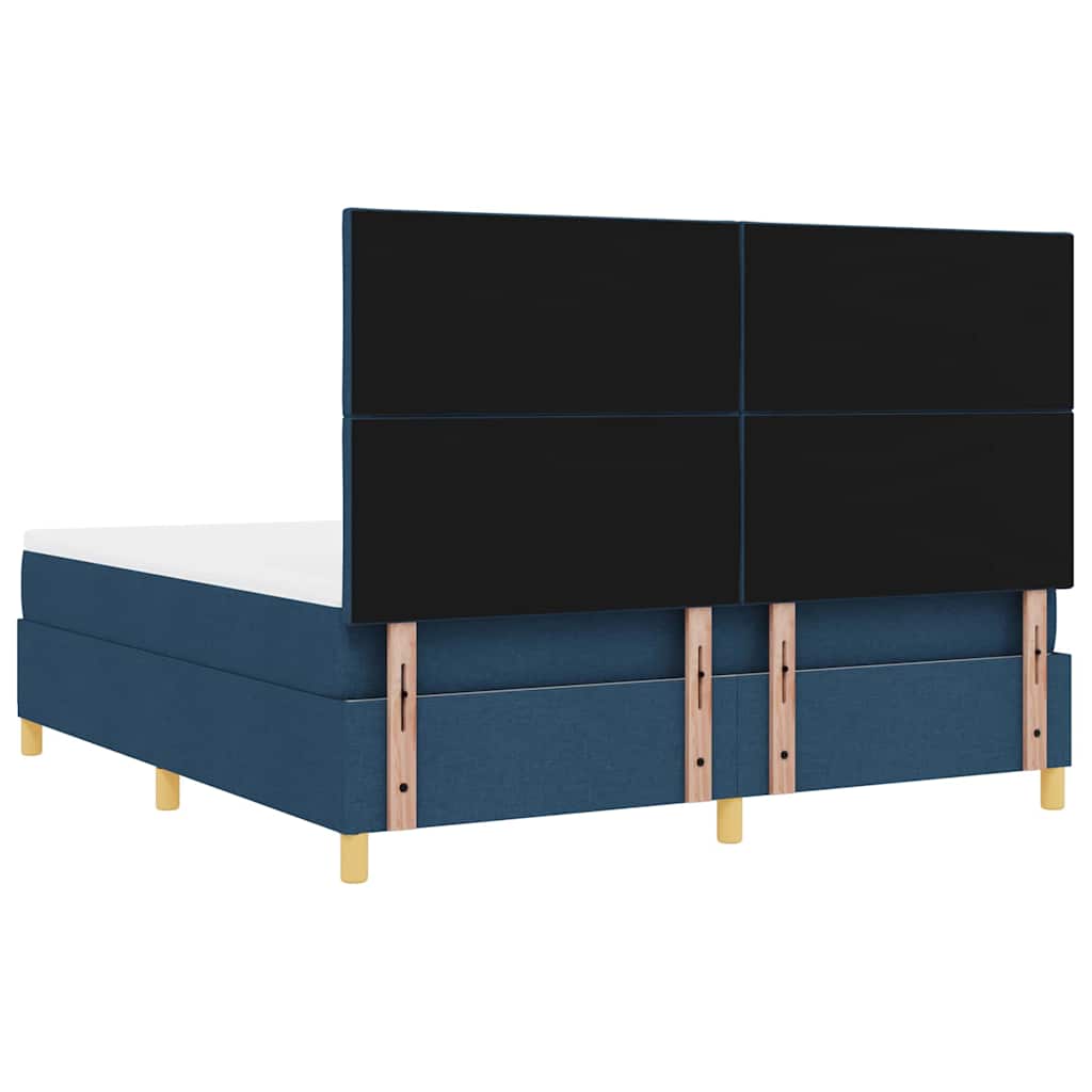 Κρεβάτι με ελατήρια με κεφαλάρι Μπλε 180 x 200 cm ύφασμα