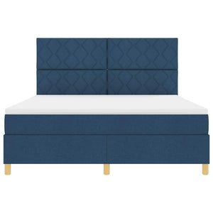 Κρεβάτι με ελατήρια με κεφαλάρι Μπλε 180 x 200 cm ύφασμα
