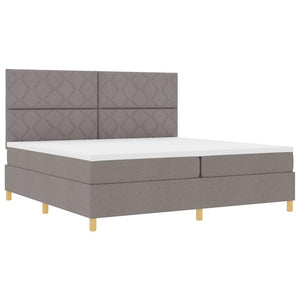 Κρεβάτι με ελατήρια με κεφαλάρι Taupe 200 x 200 cm ύφασμα - Pakobazaar