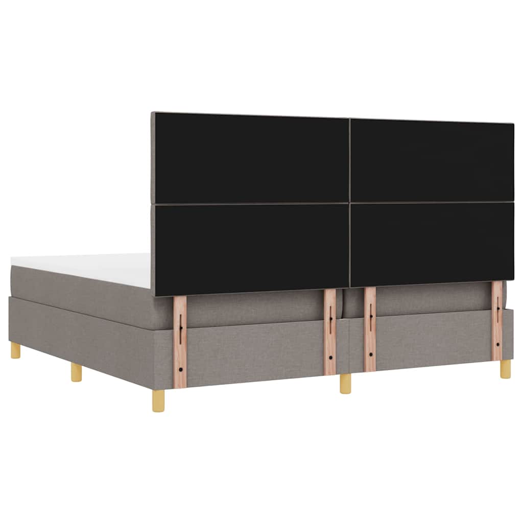 Κρεβάτι με ελατήρια με κεφαλάρι Taupe 200 x 200 cm ύφασμα - Pakobazaar