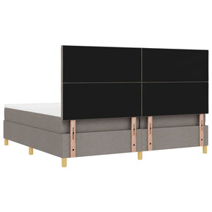 Κρεβάτι με ελατήρια με κεφαλάρι Taupe 200 x 200 cm ύφασμα - Pakobazaar
