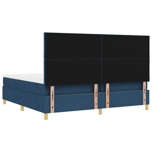 Κρεβάτι με ελατήρια με στρώμα Μπλε 200 x 200 cm ύφασμα - Pakobazaar