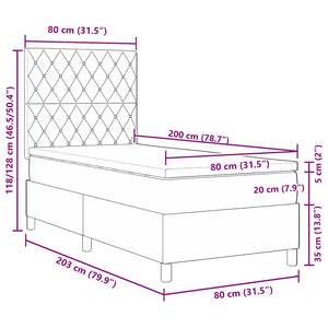 Κρεβάτι με ελατήρια Σκούρο Πράσινο 80 x 200 cm Βελούδο - Pakobazaar
