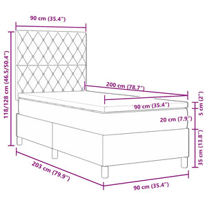 Κρεβάτι με ελατήρια Σκούρο Πράσινο 90 x 200 cm Βελούδο - Pakobazaar