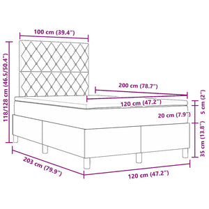 Κρεβάτι με ελατήρια με στρώμα Μαύρο 120 x 200 cm Βελούδο - Pakobazaar