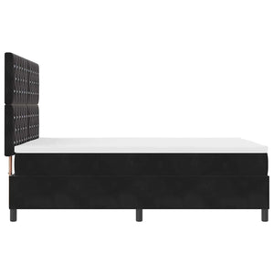 Κρεβάτι με ελατήρια με στρώμα Μαύρο 140 x 200 cm Βελούδο - Pakobazaar