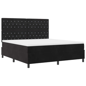 Κρεβάτι με ελατήρια με στρώμα Μαύρο 180 x 200 cm Βελούδο - Pakobazaar
