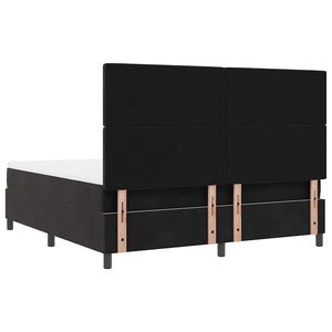 Κρεβάτι με ελατήρια με στρώμα Μαύρο 180 x 200 cm Βελούδο - Pakobazaar