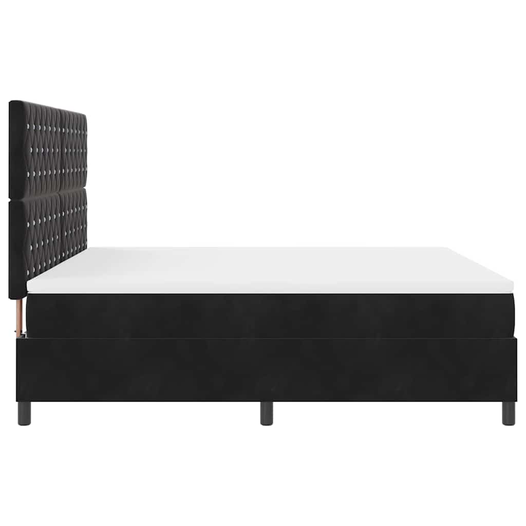 Κρεβάτι με ελατήρια με στρώμα Μαύρο 180 x 200 cm Βελούδο - Pakobazaar