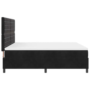Κρεβάτι με ελατήρια με στρώμα Μαύρο 180 x 200 cm Βελούδο - Pakobazaar