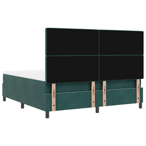 Κρεβάτι με ελατήρια Σκούρο Πράσινο 180 x 200 cm Βελούδο - Pakobazaar