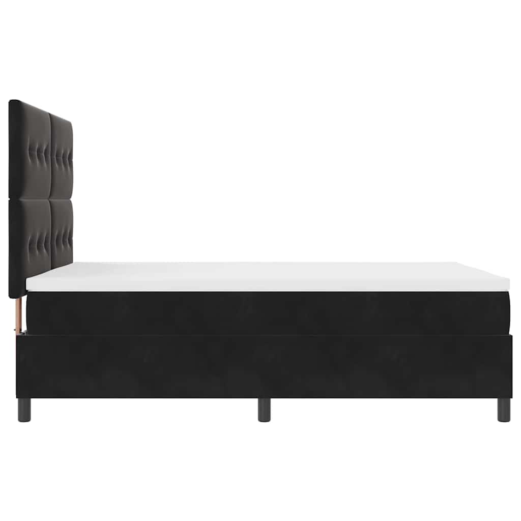 Κρεβάτι με ελατήρια με στρώμα Μαύρο 140 x 190 cm ύφασμα - Pakobazaar