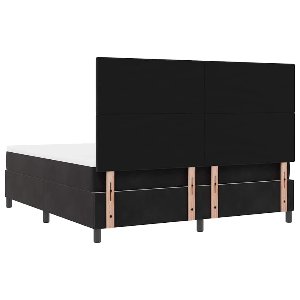 Κρεβάτι με ελατήρια με στρώμα Μαύρο 180 x 200 cm ύφασμα - Pakobazaar